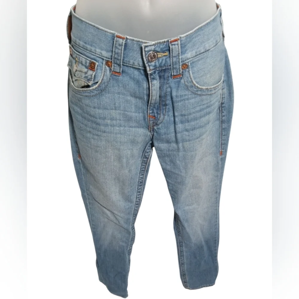 True Religion Men’s Slim Fit Jeans Light Wash Horseshoe Flap Pocket Size 31/33